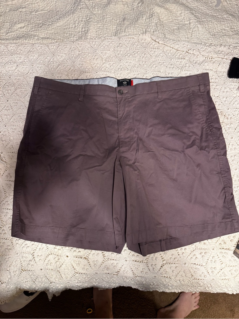 Dockers Men's Mauve Flat-Front Chino Shorts